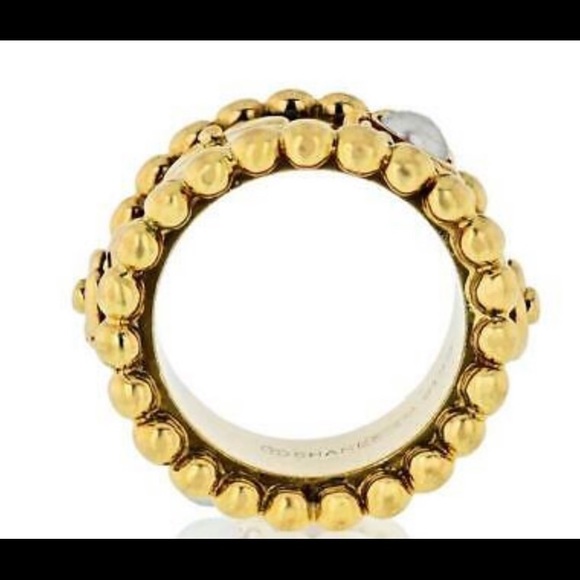 CHANEL 18K YELLOW GOLD PEARL CLOVEF RING SIZE 4.5 - Picture 4 of 6